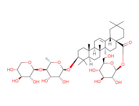 140208-79-3,Olean-12-en-28-oic acid,3-[(6-deoxy-4-O-â-D-xylopyranosyl- R-L-mannopyranosyl)oxy]-,â-Dglucopyranosyl ester,(3â)- ,