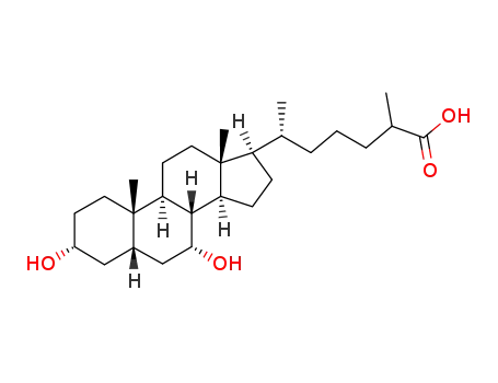 Molecular Structure of 17974-66-2 ((6R)-6-[(3R,5S,7R,10S,13R)-3,7-dihydroxy-10,13-dimethyl-2,3,4,5,6,7,8,9,11,12,14,15,16,17-tetradecahydro-1H-cyclopenta[a]phenanthren-17-yl]-2-methylheptanoic acid)