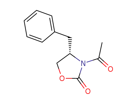 Molecular Structure of 132836-66-9 ((N-ACETYL)-(4R)-BENZYL-2-OXAZOLIDINONE)