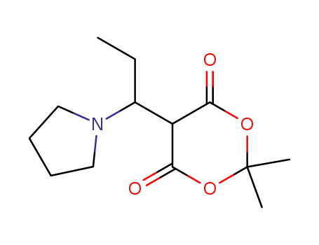 Molecular Structure of 93498-07-8 (1,3-Dioxane-4,6-dione, 2,2-dimethyl-5-[1-(1-pyrrolidinyl)propyl]-)