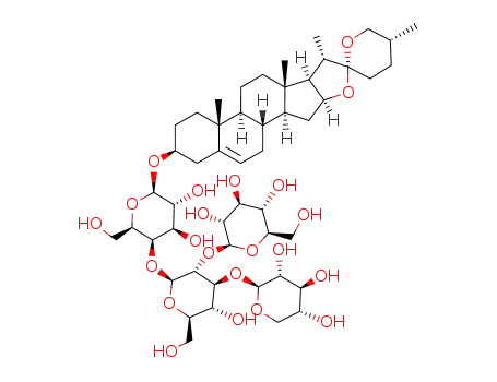 Molecular Structure of 19108-08-8 (b-D-Galactopyranoside, (3b,25R)-spirost-5-en-3-ylO-b-D-glucopyranosyl-(1&reg;2)-O-[b-D-xylopyranosyl-(1&reg;3)]-O-b-D-glucopyranosyl-(1&reg;4)-)