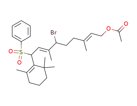 Molecular Structure of 103905-09-5 (2,7-Nonadien-1-ol,
6-bromo-3,7-dimethyl-9-(phenylsulfonyl)-9-(2,6,6-trimethyl-1-cyclohexen
-1-yl)-, acetate)