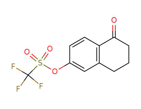 Molecular Structure of 144464-64-2 (Methanesulfonic acid, 1,1,1-trifluoro-, 5,6,7,8-tetrahydro-5-oxo-2-naphthalenyl ester)