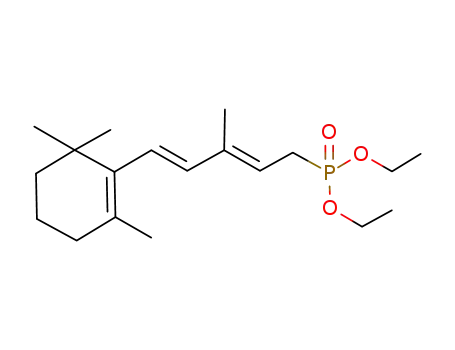 Molecular Structure of 128759-88-6 (Phosphonic acid,
[3-methyl-5-(2,6,6-trimethyl-1-cyclohexen-1-yl)-2,4-pentadienyl]-, diethyl
ester, (E,E)-)