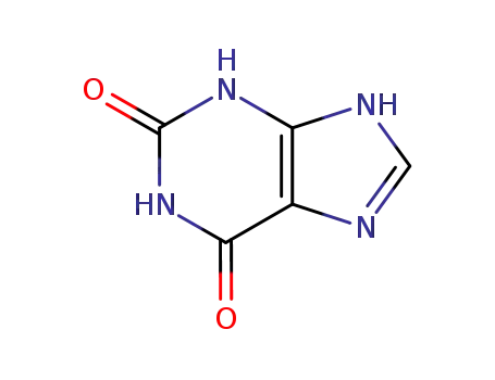 Molecular Structure of 69-89-6 (2,6-Dihydroxypurine)