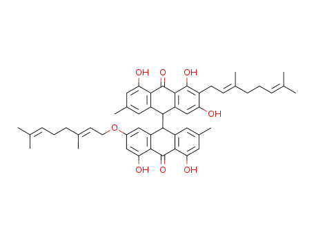3-((E)-3,7-Dimethyl-octa-2,6-dienyl)-7'-((E)-3,7-dimethyl-octa-2,6-dienyloxy)-2,4,5,4',5'-pentahydroxy-7,2'-dimethyl-9H,9'H-[9,9']bianthracenyl-10,10'-dione