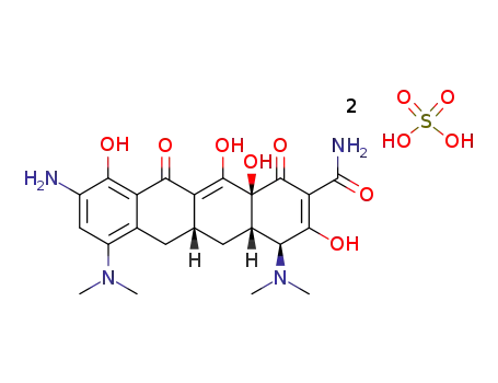 <4S-(4α,12aα)>-9-amino-4,7-bis(dimethylamino)-1,4,4a,5,5a,6,11,12a-octahydro-3,10,12,12a-tetrahydroxy-1,11-dioxo-2-naphthacenecarboxamide disulfate