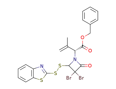 (R)-2-[2-(Benzothiazol-2-yldisulfanyl)-3,3-dibromo-4-oxo-azetidin-1-yl]-3-methyl-but-3-enoic acid benzyl ester
