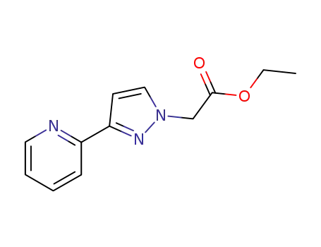 Molecular Structure of 162435-10-1 (1H-Pyrazole-1-acetic acid, 3-(2-pyridinyl)-, ethyl ester)