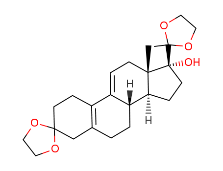 19-Norpregna-5(10),9(11)-diene-3,20-dione,17-hydroxy-, cyclic 3,20-bis(1,2-ethanediyl acetal)