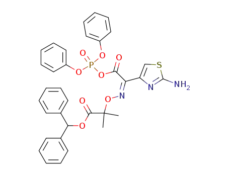2-[1-(2-Amino-thiazol-4-yl)-2-(diphenoxy-phosphoryloxy)-2-oxo-eth-(Z)-ylideneaminooxy]-2-methyl-propionic acid benzhydryl ester