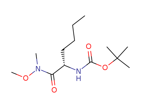 Molecular Structure of 104062-69-3 (Carbamic acid, [(1S)-1-[(methoxymethylamino)carbonyl]pentyl]-,
1,1-dimethylethyl ester)