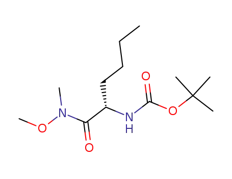 Molecular Structure of 104062-69-3 (Carbamic acid, [(1S)-1-[(methoxymethylamino)carbonyl]pentyl]-,
1,1-dimethylethyl ester)
