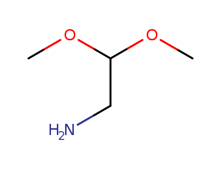 22483-09-6,2,2-Dimethoxyethylamine,Acetaldehyde,amino-, dimethyl acetal (6CI,8CI);Ethylamine, 2,2-dimethoxy- (8CI);1-Amino-2,2-dimethoxyethane;Aminoacetaldehyde dimethyl acetal;