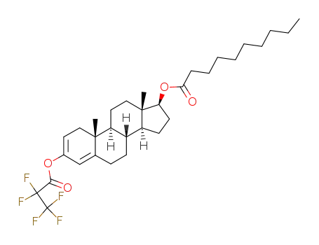 Decanoic acid (8R,9S,10R,13S,14S,17S)-10,13-dimethyl-3-(2,2,3,3,3-pentafluoro-propionyloxy)-6,7,8,9,10,11,12,13,14,15,16,17-dodecahydro-1H-cyclopenta[a]phenanthren-17-yl ester