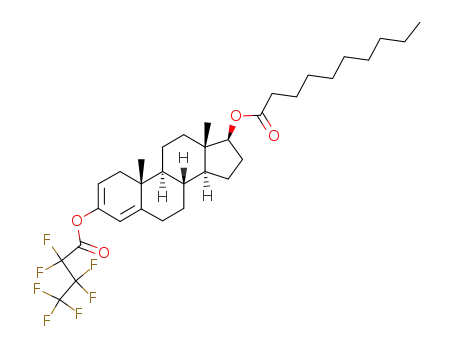 Decanoic acid (8R,9S,10R,13S,14S,17S)-3-(2,2,3,3,4,4,4-heptafluoro-butyryloxy)-10,13-dimethyl-6,7,8,9,10,11,12,13,14,15,16,17-dodecahydro-1H-cyclopenta[a]phenanthren-17-yl ester