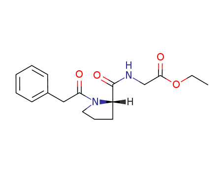 157115-85-0,ethyl 2-[[(2S)-1-(2-phenylacetyl)pyrrolidine-2-carbonyl]amino]acetate,Glycine,1-(phenylacetyl)-L-prolyl-, ethyl ester (9CI);Glycine,N-[1-(phenylacetyl)-L-prolyl]-, ethyl ester;GVS 111;Glycine,1-(2-phenylacetyl)-L-prolyl-, ethyl ester;SGS 111;Glycine, 1-(phenylacetyl)-L-prolyl-, ethyl ester;