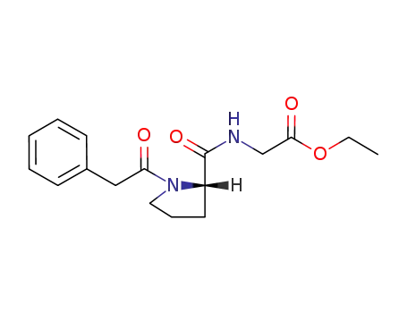 Molecular Structure of 157115-85-0 (ethyl 2-[[(2S)-1-(2-phenylacetyl)pyrrolidine-2-carbonyl]amino]acetate)