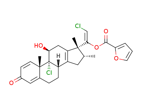 Furan-2-carboxylic acid (E)-2-chloro-1-((8S,9R,10S,11S,16R,17R)-9-chloro-11-hydroxy-10,16,17-trimethyl-3-oxo-6,7,8,9,10,11,12,15,16,17-decahydro-3H-cyclopenta[a]phenanthren-17-yl)-vinyl ester