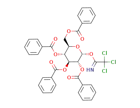 Molecular Structure of 149707-75-5 (2,3,4,6-Tetra-O-benzoyl-1-O-(2,2,2-trichloroethanimidoyl)-α-D-glucopyranose)