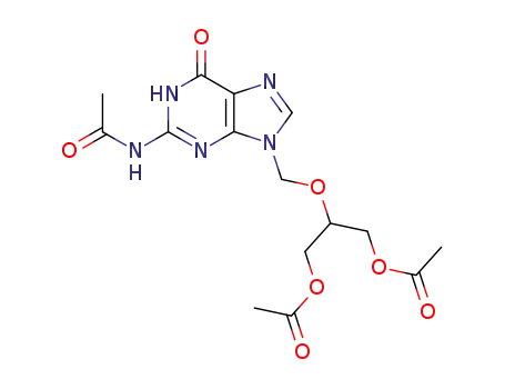 Molecular Structure of 86357-14-4 (N-[9-[[2-(Acetyloxy)-1-[(acetyloxy)methyl]ethoxy]methyl]-6,9-dihydro-6-oxo-1H-purin-2-yl]acetamide)