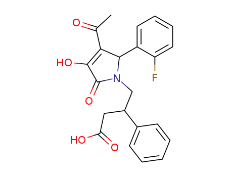 4-[3-acetyl-2-(2-fluoro-phenyl)-4-hydroxy-5-oxo-2,5-dihydro-pyrrol-1-yl]-3-phenyl-butyric acid
