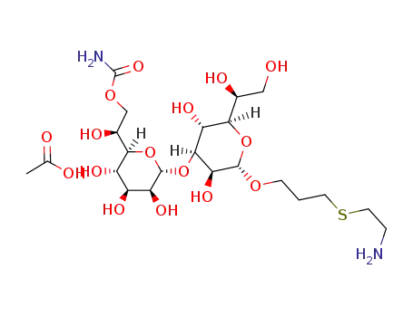 3-(2-ammoniumethylthio)propyl (7-O-carbamoyl-L-glycero-α-D-manno-heptopyranosyl)-(1->3)-L-glycero-β-D-manno-heptopyranoside acetate
