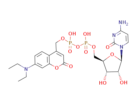 P2-(7-diethylaminocoumarin-4-yl)methyl cytidine 5'-diphosphate