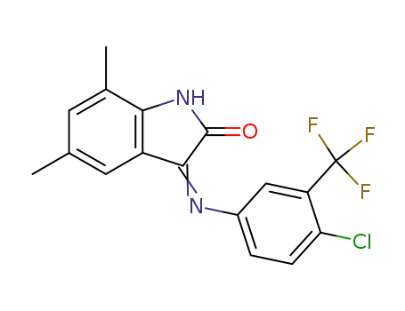 3-[(Z)-4-Chloro-3-trifluoromethyl-phenylimino]-5,7-dimethyl-1,3-dihydro-indol-2-one