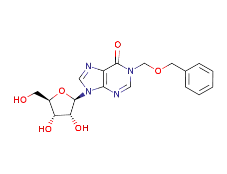 1-Benzyloxymethyl-9-((2R,3R,4S,5R)-3,4-dihydroxy-5-hydroxymethyl-tetrahydro-furan-2-yl)-1,9-dihydro-purin-6-one