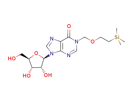 9-((2R,3R,4S,5R)-3,4-Dihydroxy-5-hydroxymethyl-tetrahydro-furan-2-yl)-1-(2-trimethylsilanyl-ethoxymethyl)-1,9-dihydro-purin-6-one