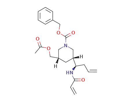 (3S,5R,1'R)-(+)-3-acetoxymethyl-5-(1'-acryloylaminobut-3'-enyl)-1-piperidine-1-carboxylic acid benzyl ester