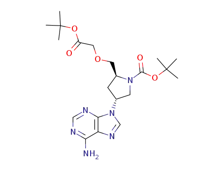 N-α-tert-butyloxycarbonyl-(2S,4R)-2-tert-butyloxycarbonylmethyl-4-(adenin-9'-yl)-pyrrolidine