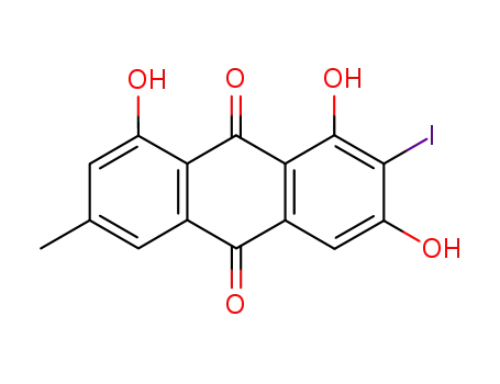 2-iodo-1,3,8-trihydroxy-6-methyl-9,10-dihydroanthracene-9,10-dione