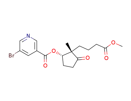 5-Bromo-nicotinic acid (1S,2S)-2-(3-methoxycarbonyl-propyl)-2-methyl-3-oxo-cyclopentyl ester