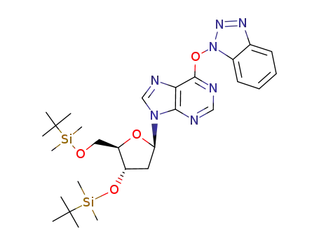 6-(1H-benzo[d][1,2,3]triazol-1-yloxy)-9-((2R,4S,5R)-4-(tert-butyldimethylsilyloxy)-5-((tert-butyldimethylsilyloxy)methyl)tetrahydrofuran-2-yl)-9H-purine