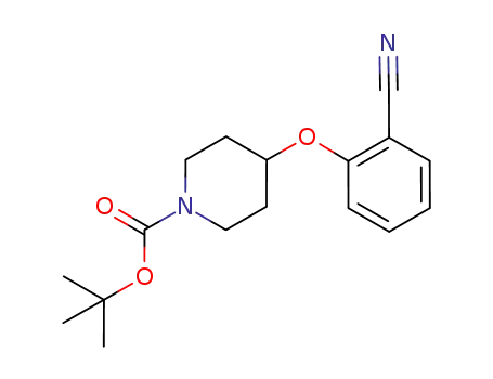 Molecular Structure of 647014-70-8 (1-Piperidinecarboxylic acid, 4-(2-cyanophenoxy)-, 1,1-dimethylethyl
ester)