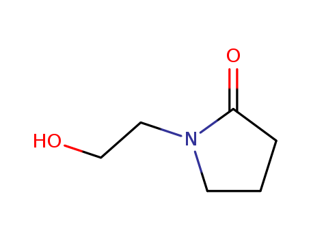 3445-11-2,N-(2-Hydroxyethyl)-2-pyrrolidone,1-(2-Hydroxyethyl)-2-pyrrolidinone;1-(2-Hydroxyethyl)-2-pyrrolidone; 1-(b-Hydroxyethyl)-2-pyrrolidone; 2-(2-Oxopyrrolidin-1-yl)ethanol;HEP; N-(2-Hydroxyethyl)-2-pyrrolidinone; N-(2-Hydroxyethyl)-2-pyrrolidone; N-(b-Hydroxyethyl)-2-pyrrolidinone;N-(b-Hydroxyethyl)-2-pyrrolidone