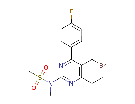 799842-07-2,5-(Bromomethyl)-4-(4-fluorophenyl)-6-isopropyl-2-[methyl(methylsulfonyl)amino]pyrimidine,N-[5-Bromomethyl-4-(4-fluorophenyl)-6-isopropylpyrimidin-2-yl]-N-methylmethanesulfonamide;Methanesulfonamide,N-[5-(bromomethyl)-4-(4-fluorophenyl)-6-(1-methylethyl)-2-pyrimidinyl]-N-methyl-;
