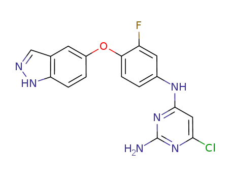 N-[2-amino-6-chloro-4-pyrimidinyl]-N-[3-fluoro-4-(1H-indazol-5-yloxy)phenyl]amine