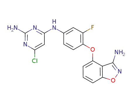 N-{4-[(3-amino-1,2-benzisoxazol-4-yl)oxy]-3-fluorophenyl}-N-(2-amino-6-chloro-4-pyrimidinyl)amine