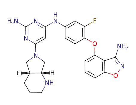 4-[(4aR,7aR)-octahydro-6H-pyrrolo[3,4-b]pyridin-6-yl]-6-({4-[(3-amino-1,2-benzisoxazol-4-yl)oxy]-3-fluorophenyl}amino)-2-pyrimidinylamine