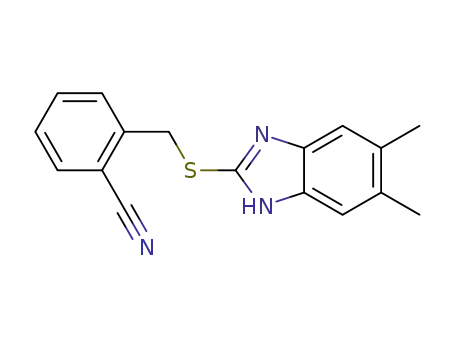2-((5,6-dimethylbenzimidazole-2-ylthio)methyl)benzenecarbonitrile
