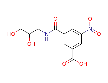 Molecular Structure of 122731-58-2 (3-(2,3-dihydroxypropylcarbamoyl)-5-nitro-benzoic acid)