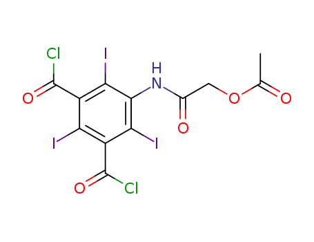 Molecular Structure of 78314-12-2 (5-[[2-(Acetyloxy)acetyl]amino]-2,4,6-triiodo-1,3-benzenedicarbonyl Dichloride)