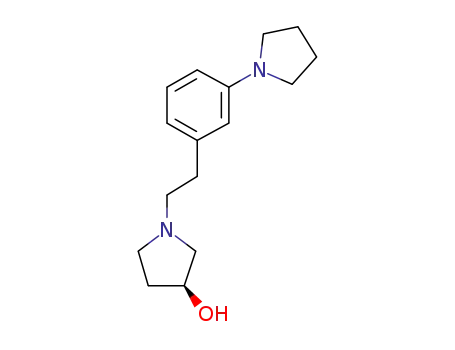 Molecular Structure of 477779-11-6 (3-Pyrrolidinol, 1-[2-[3-(1-pyrrolidinyl)phenyl]ethyl]-, (3S)-)
