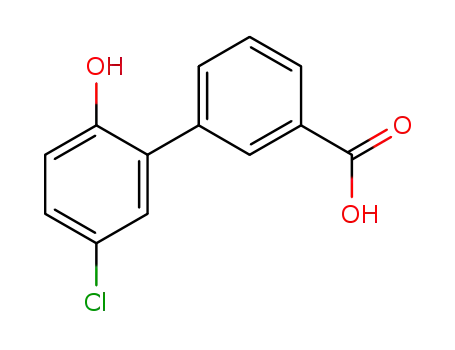 Molecular Structure of 376592-57-3 ([1,1'-Biphenyl]-3-carboxylic acid, 5'-chloro-2'-hydroxy-)