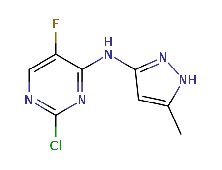2-chloro-5-fluoro-N-(5-methyl-1H-pyrazol-3-yl)pyrimidin-4-amine