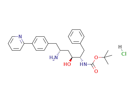 tert-butyl (1S,2S,4R)-4-amino-1-benzyl-2-hydroxy-5-[4-(2-pyridinyl)phenyl]pentylcarbamate hydrochloride salt