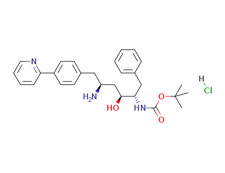 tert-butyl (1S,2S,4S)-4-amino-1-benzyl-2-hydroxy-5-[4-(2-pyridinyl)phenyl]pentylcarbamate hydrochloride